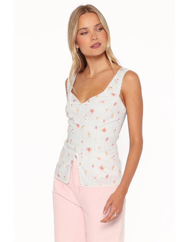 Petal & Pup - Ana Top - Blue Garden Stripe