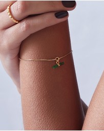 Rachel Jackson - Mini Malachite T-Bar Gold Bracelet