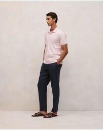 Trenery - Pique Marle Monogram Polo in Soft Lilac