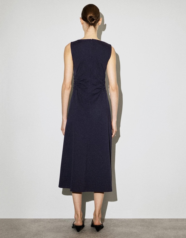 COS - Ruched-Waist Cotton-Jersey Midi Dress