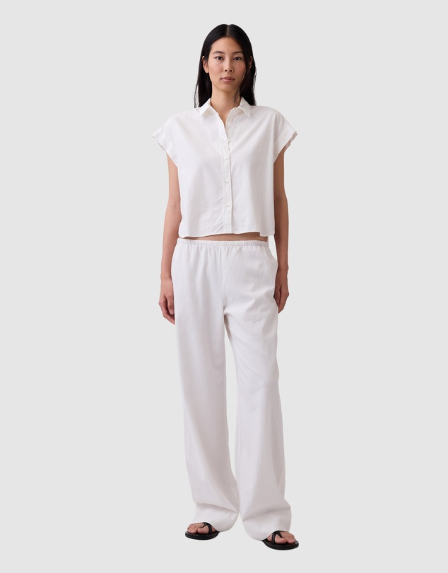 GAP - Linen Drawstring Wide Leg Pants