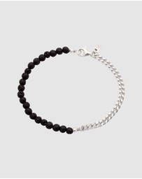 Kuzzoi - ICONIC EXCLUSIVE - Bracelet Male Black Lava 925 Sterling Silver