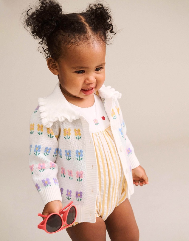 Huxbaby - Flower Fields Collar Cardigan - Babies-Teens