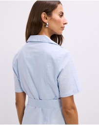 The Fated - Claudia Linen Blend Midi Dress