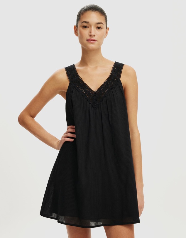 Cotton On - Abbey Lace Trim Mini Dress