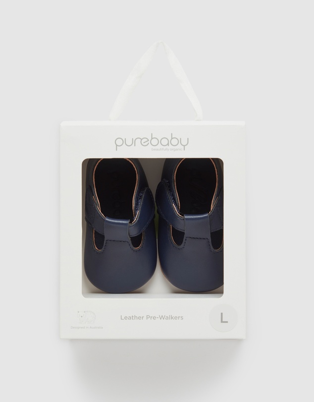 Purebaby - Leather T-Bar Prewalker Shoes - Babies