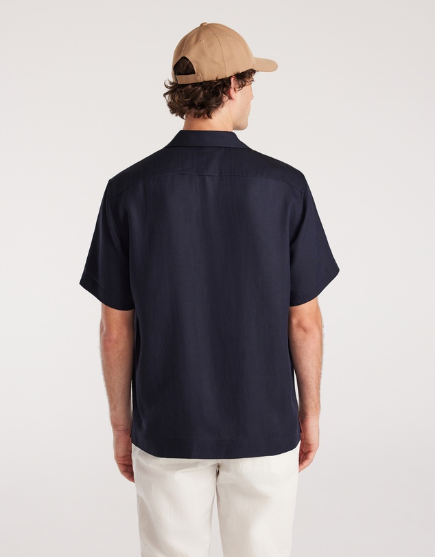 Calibre - Toucan Embroidery Short Sleeve Shirt Navy