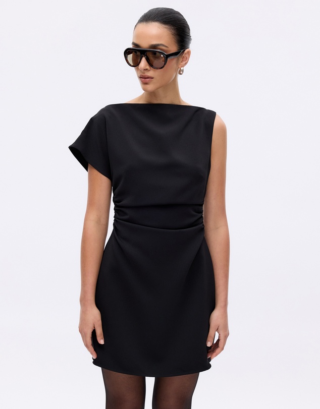 Minima Esenciales - Zeva Crepe Draped Mini Dress