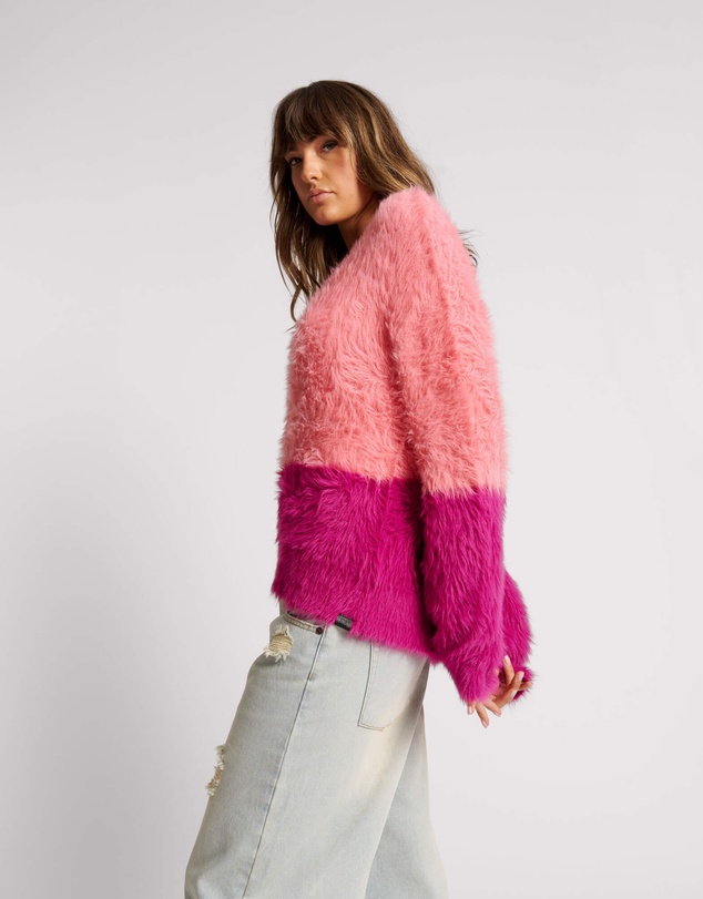 ONE TEASPOON - Fluffy Colour Block Sweater