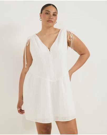 Atmos&Here Curvy - Lola Sleeveless Broderie Mini Dress