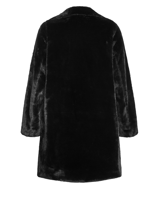 City Chic - Plus size Remi Faux Fur Coat - black