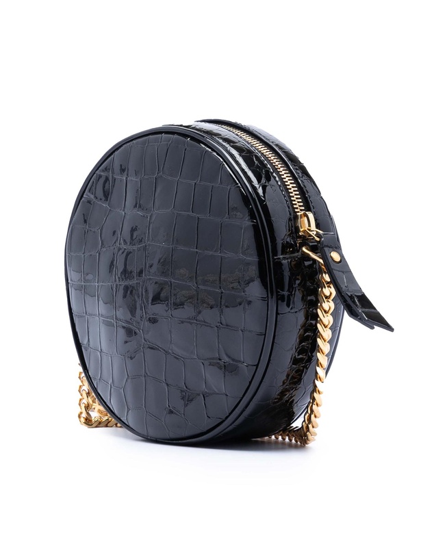 Pre-Loved by Azura Reborn - Pre-Loved Croc Embossed Patent Round Vinyle Camera Bag