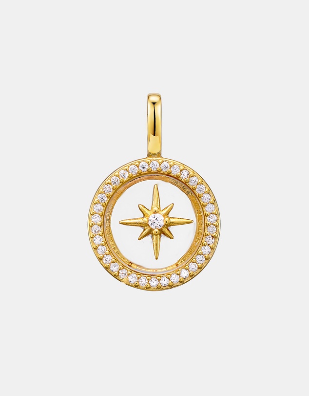 Zoe Olivia - 14K Gold Vermeil Cubic Zirconia Star Disc Charm