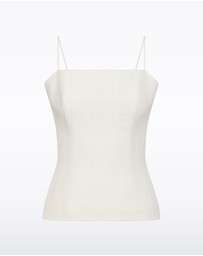 Carla Zampatti - Ivory Starlight Twill Bustier Top