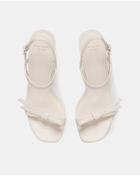 Kate Spade - Loop Smooth Leather Kitten Heel Sandals