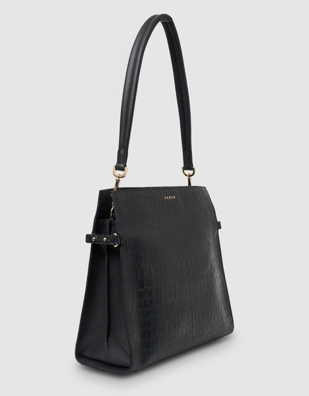 SABEN - Beatrice Shoulder Bag Black Croc