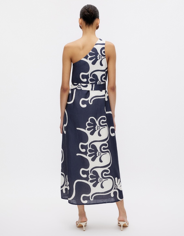 Minima Esenciales - Naja One Shoulder Linen Maxi Dressi Dress