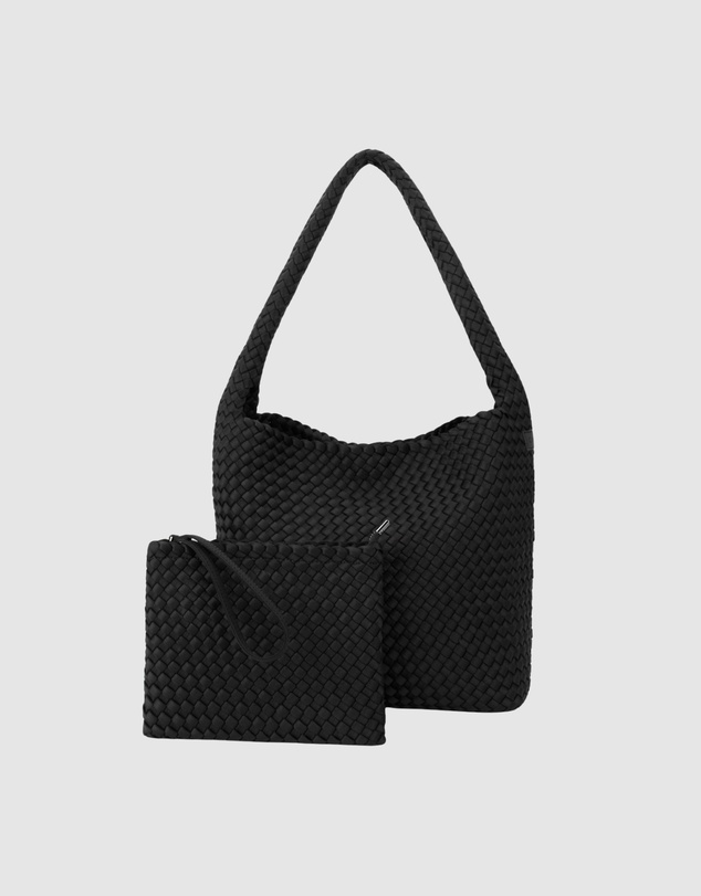 Chuchka - Woven Neoprene One Shoulder Tote Black