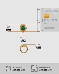 Fossil - Gold Tone Analogue Ring Watch