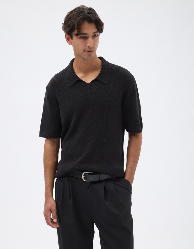 AERE - Organic Cotton Knit Boucle Polo