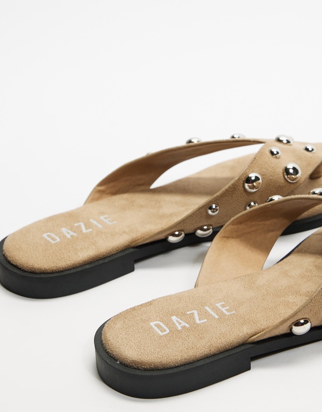Dazie - Laura Suede Studded Thongs