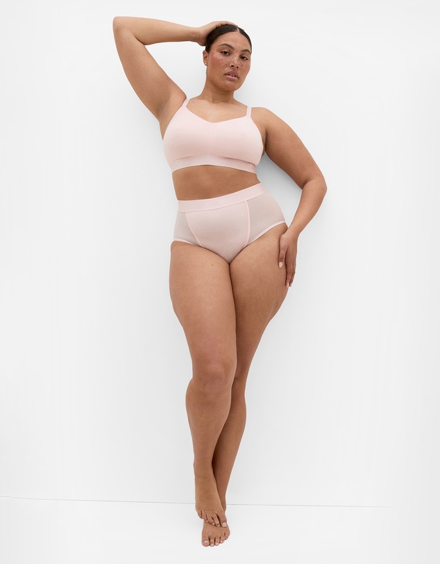 City Chic - Plus size Signature Hi Brief - pink icing