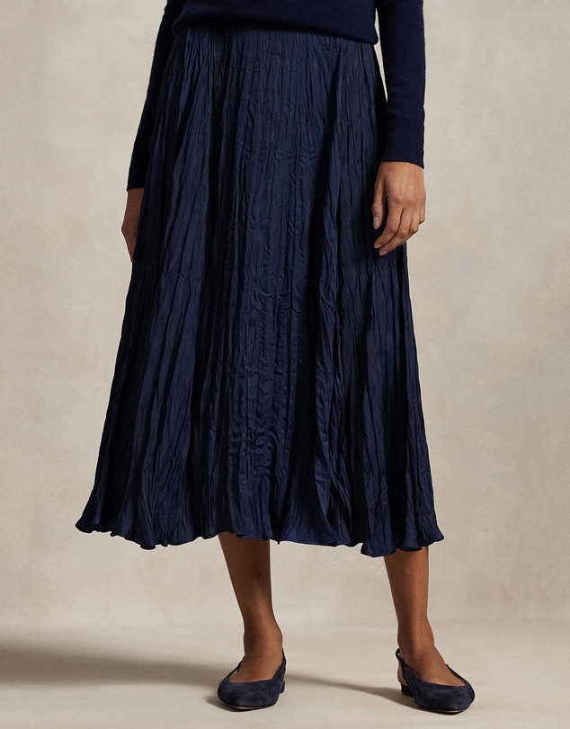 Polo Ralph Lauren - Crinkled Satin A-Line Skirt - The ICONIC Exclusive