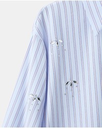 M.N.G - Striped Shirt With Rhinestone Detail