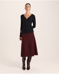 SABA - Coco Wool Ruched Long Sleeve Top