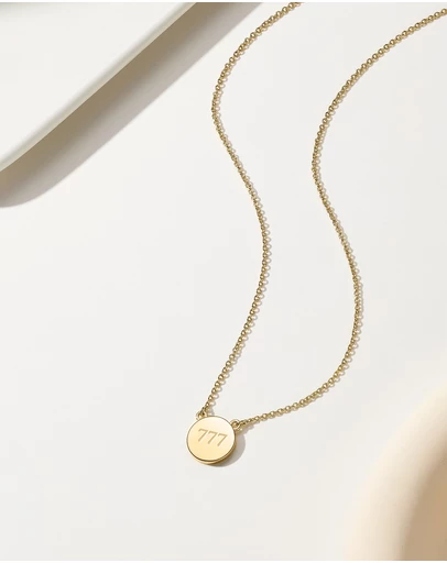 Mestige - Angel Number Necklace 777 - 18K Gold Plated