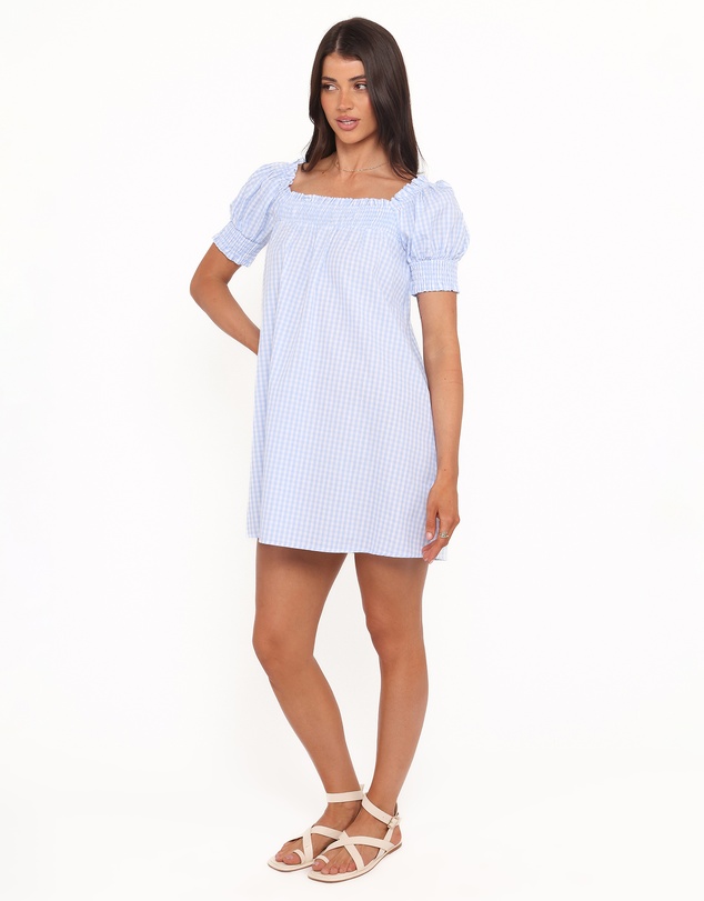 Petal & Pup - Kennedy Smock Mini Dress - Blue Gingham