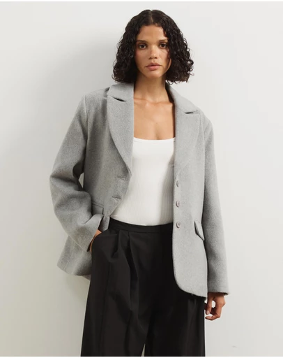 Atmos&Here - Ethel Wool Blend Oversized Blazer