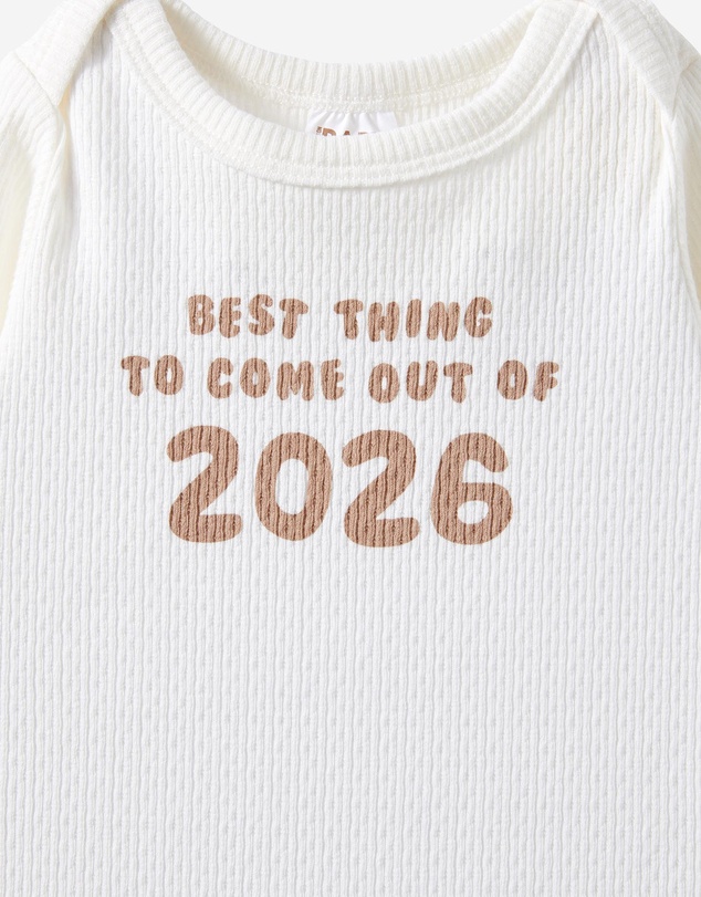 Cotton On Kids - Organic Pointelle Long Sleeve Bubbysuit