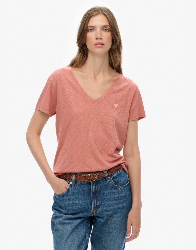Superdry - Studios Slub Embroidered Vee Tee