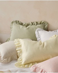 Linen House - Nimes Pure Linen Ruffle Filled Cushion