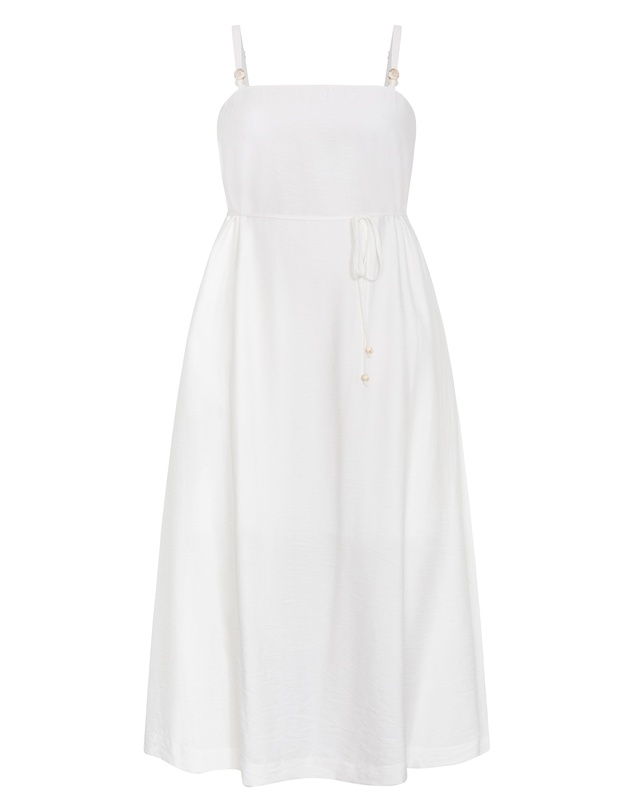 City Chic - Plus size Strappy Bead Maxi Dress - ivory