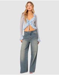 EDIKTED - Ryleigh Ruffled Tie Front Cardigan