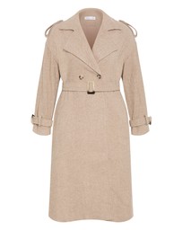 City Chic - Plus size Nadia Trench - caramel