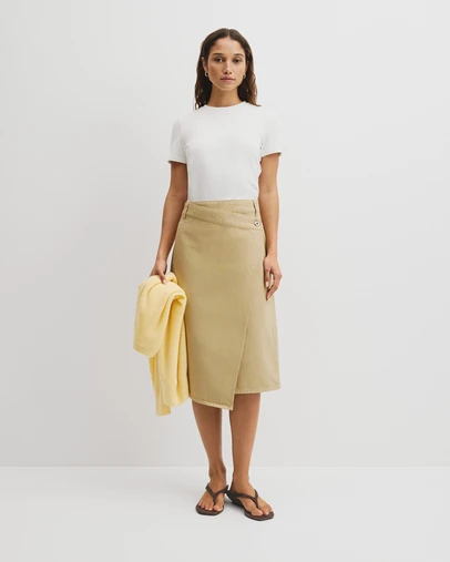 Country Road - Denim Wrap Midi Skirt