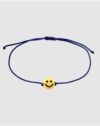 Kuzzoi - ICONIC EXCLUSIVE - Bracelet Male Smiling Face Symbol Nylon Blue