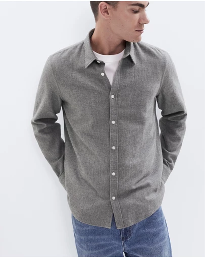 UNISON - Brushed Cotton L/S Regular Fit Shirt