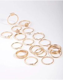 Lovisa - Gold Diamond Cut Ring 26-Pack