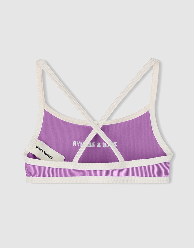 Zulu & Zephyr Mini - Mini Stripe Logo Bikini Top - Kids-Teens