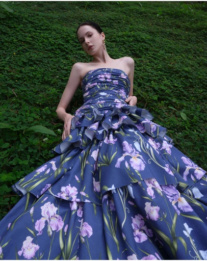 JUSTIN TONG - Elara Linen Ruffle Dress
