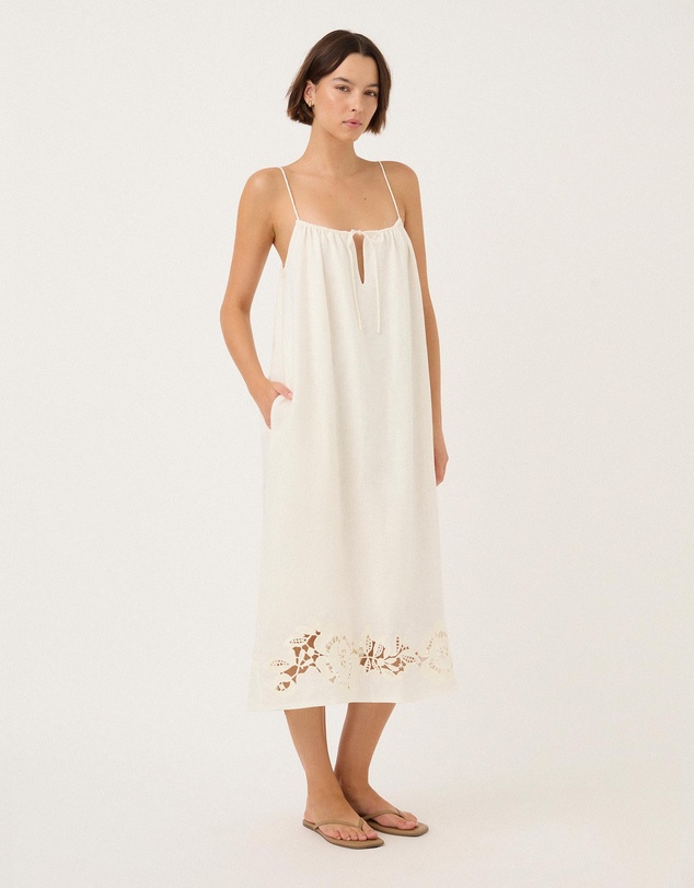 Peony - Embroidered Midi Dress