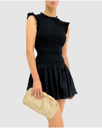 Olga Berg - AMALIA Pleated Woven Clutch