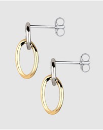 Elli Jewelry - Earrings Stud Bicolor Circle 925 Sterling Silver
