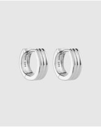 Najo - Carrousel Silver Huggie Earrings