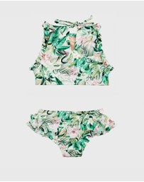Aqua Blu Kids - Marabou Halter Neck Bikini Set - Kids
