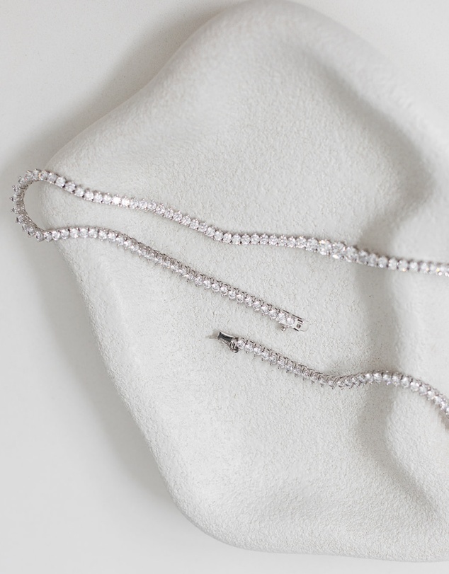The White Collection - Claire - Elegant Silver Bridal Necklace
